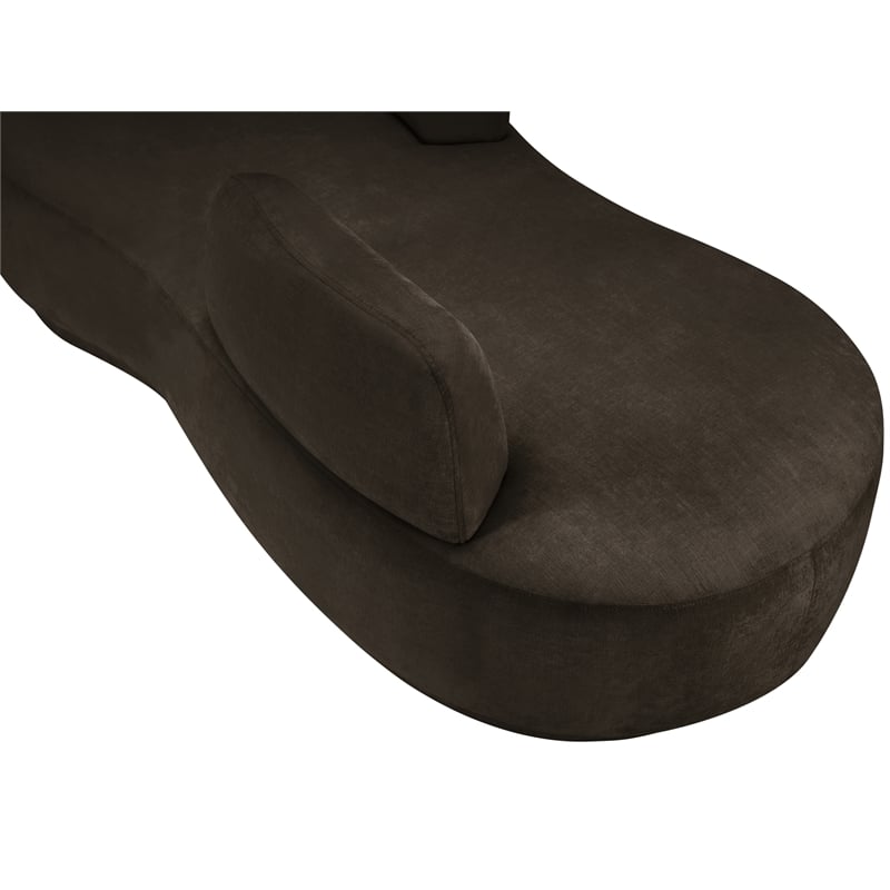 Meridian Furniture Argyle Brown Chenille Fabric Chaise/Loveseat