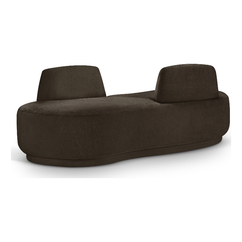 Meridian Furniture Argyle Brown Chenille Fabric Chaise/Loveseat