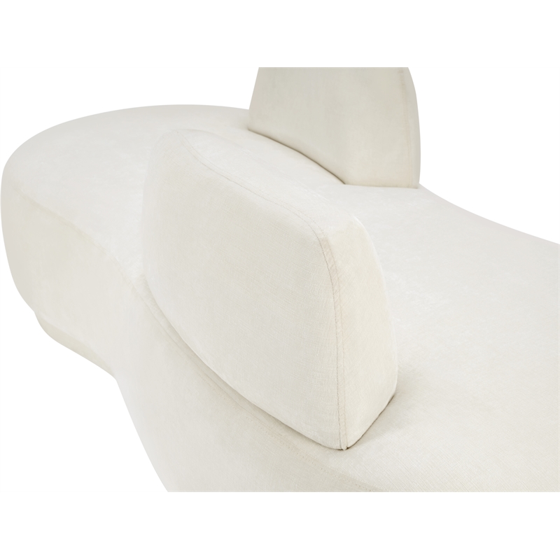 Meridian Furniture Argyle Cream Chenille Fabric Chaise/Loveseat