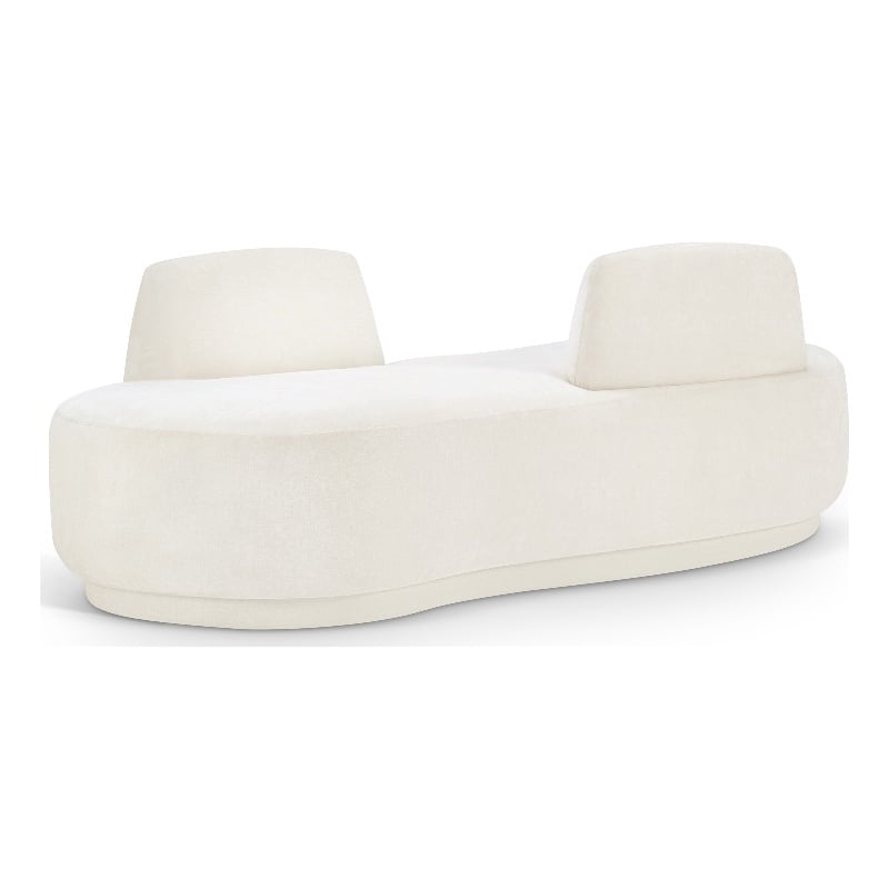 Meridian Furniture Argyle Cream Chenille Fabric Chaise/Loveseat