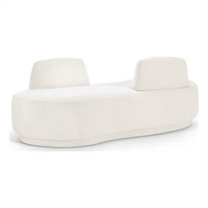 Meridian Furniture Argyle Cream Chenille Fabric Chaise/Loveseat