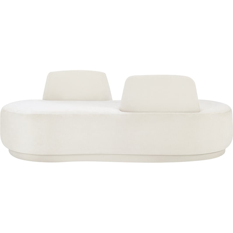 Meridian Furniture Argyle Cream Chenille Fabric Chaise/Loveseat