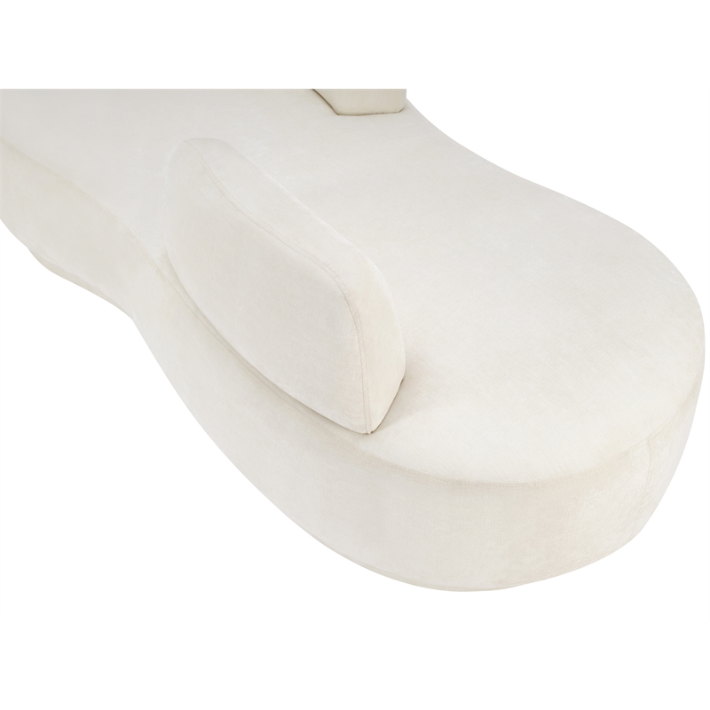 Meridian Furniture Argyle Cream Chenille Fabric Chaise/Loveseat