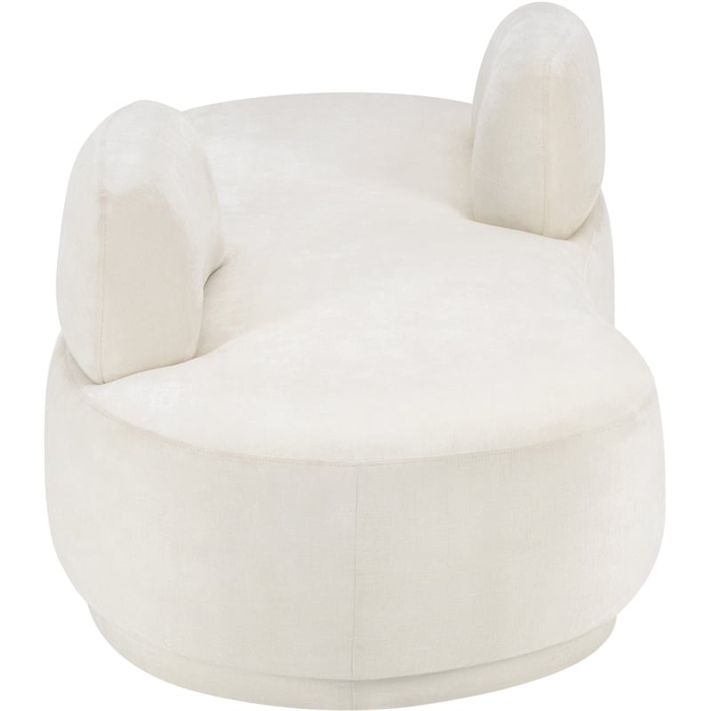 Meridian Furniture Argyle Cream Chenille Fabric Chaise/Loveseat