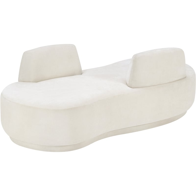 Meridian Furniture Argyle Cream Chenille Fabric Chaise/Loveseat