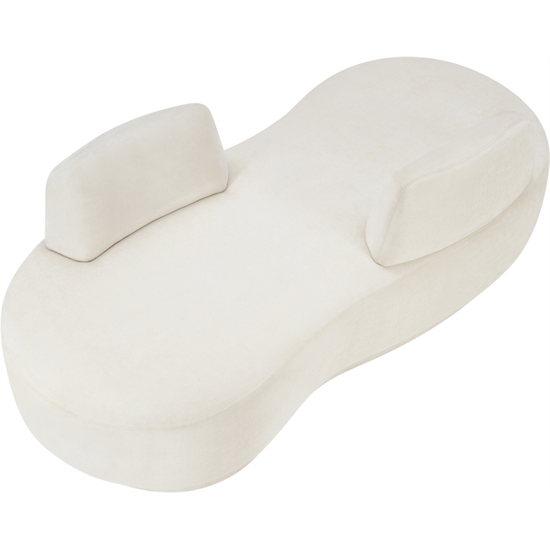 Meridian Furniture Argyle Cream Chenille Fabric Chaise/Loveseat
