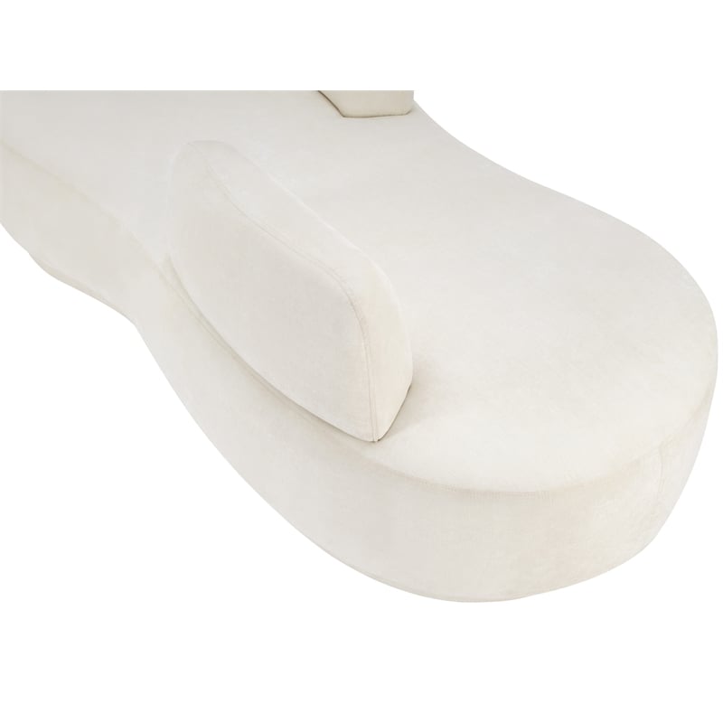 Meridian Furniture Argyle Cream Chenille Fabric Chaise/Loveseat