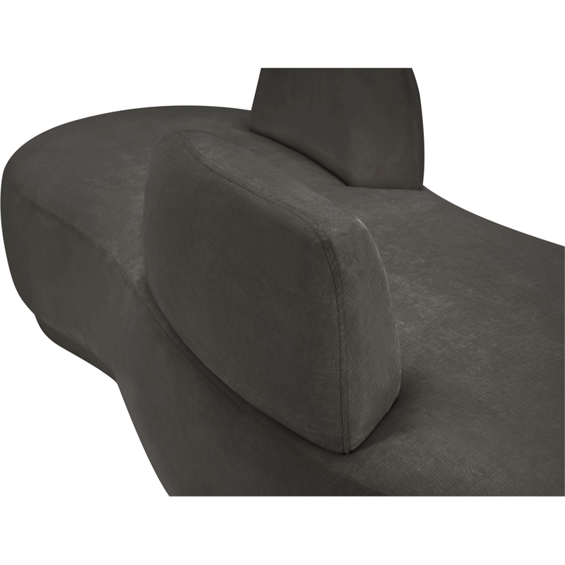 Meridian Furniture Argyle Grey Chenille Fabric Chaise/Loveseat