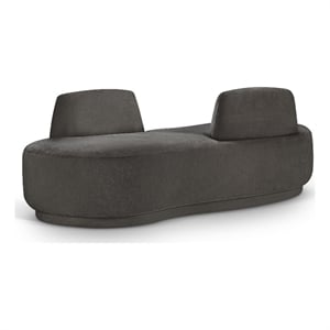Meridian Furniture Argyle Grey Chenille Fabric Chaise/Loveseat