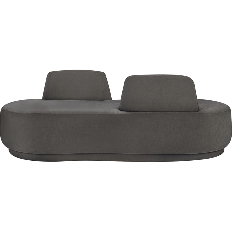 Meridian Furniture Argyle Grey Chenille Fabric Chaise/Loveseat