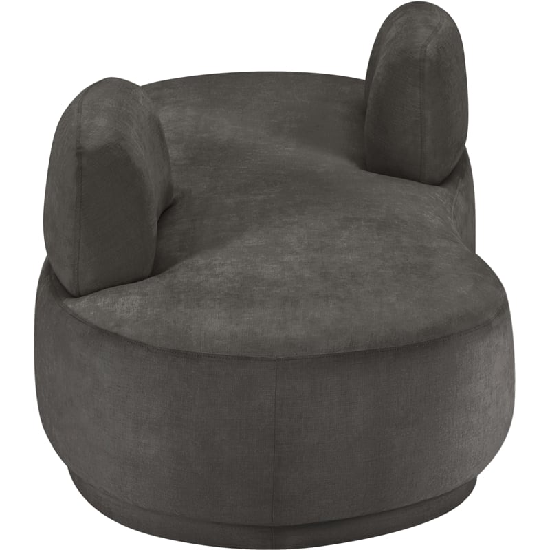 Meridian Furniture Argyle Grey Chenille Fabric Chaise/Loveseat