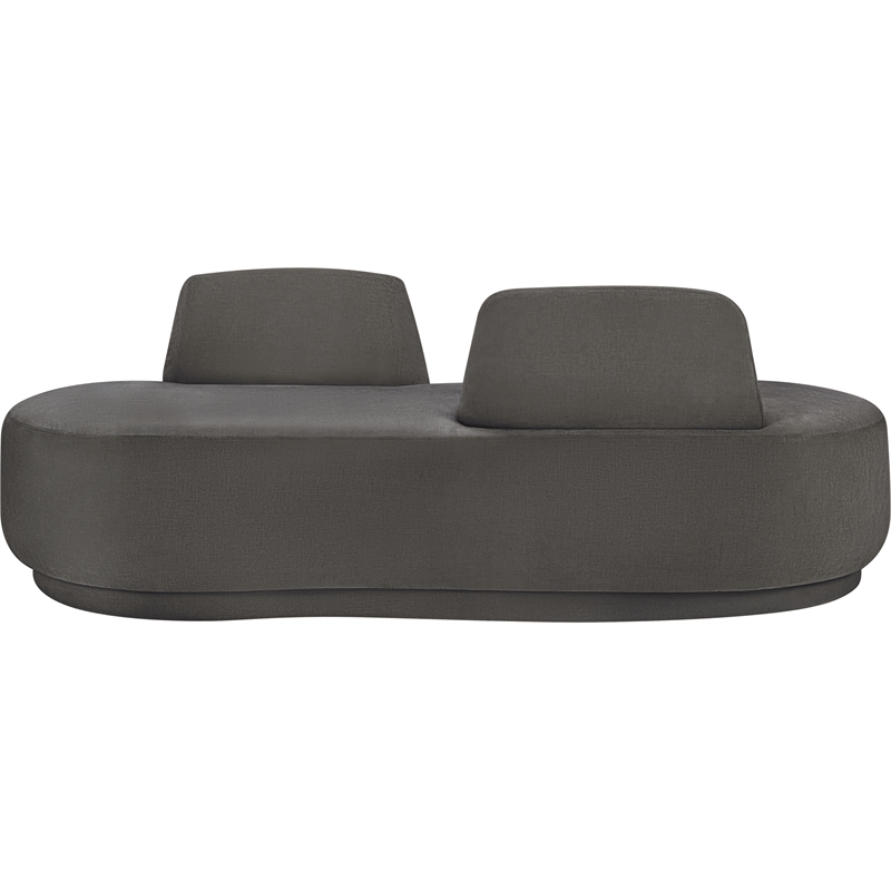 Meridian Furniture Argyle Grey Chenille Fabric Chaise/Loveseat