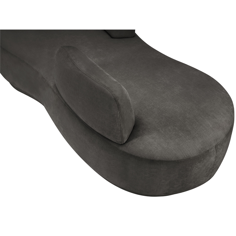 Meridian Furniture Argyle Grey Chenille Fabric Chaise/Loveseat