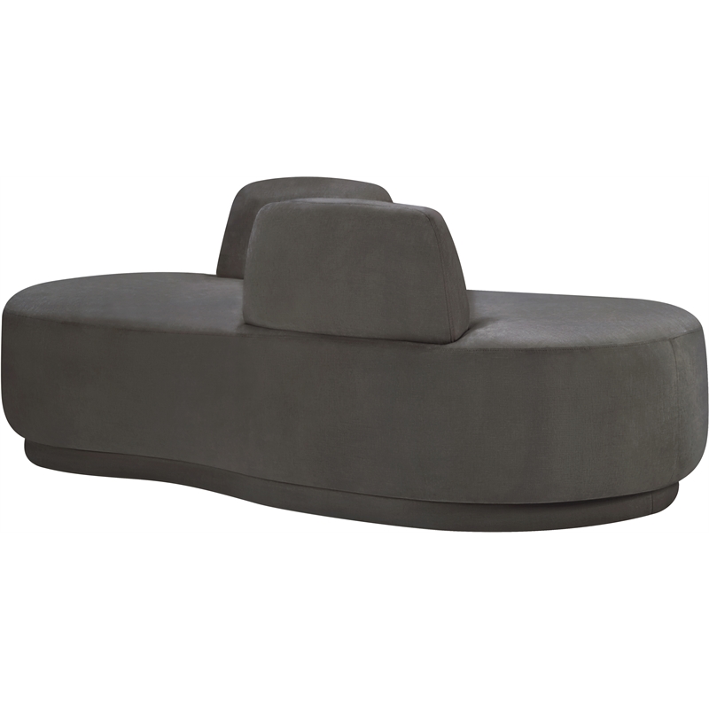 Meridian Furniture Argyle Grey Chenille Fabric Chaise/Loveseat