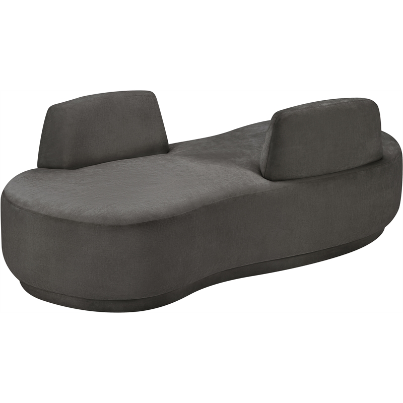 Meridian Furniture Argyle Grey Chenille Fabric Chaise/Loveseat