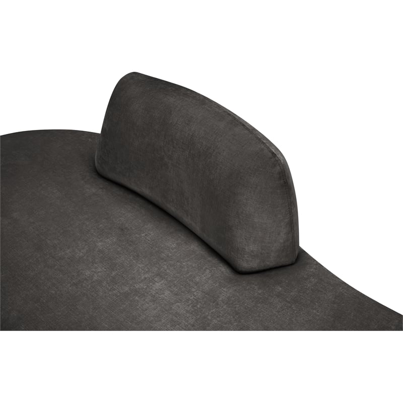 Meridian Furniture Argyle Grey Chenille Fabric Chaise/Loveseat