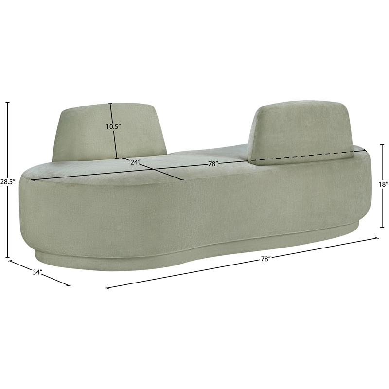 Meridian Furniture Argyle Mint Chenille Fabric Chaise/Loveseat