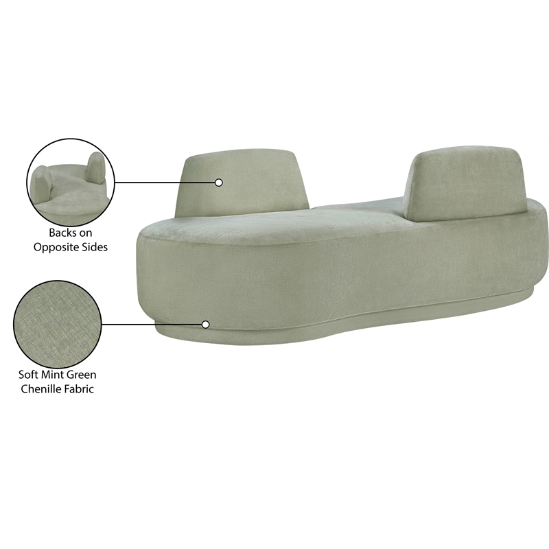 Meridian Furniture Argyle Mint Chenille Fabric Chaise/Loveseat