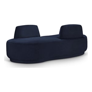 Meridian Furniture Argyle Navy Chenille Fabric Chaise/Loveseat