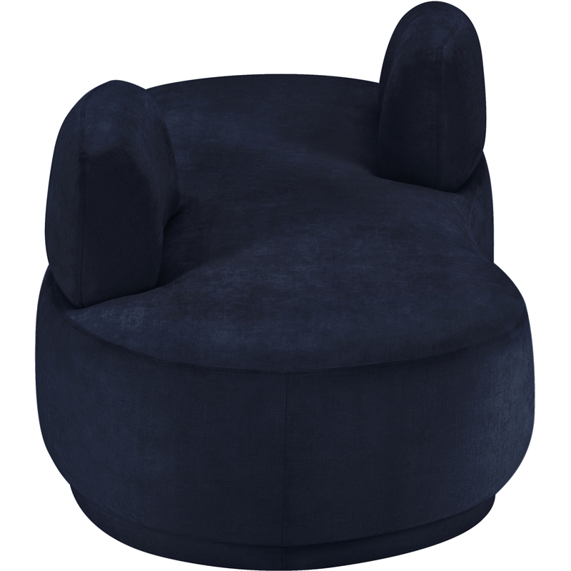 Meridian Furniture Argyle Navy Chenille Fabric Chaise/Loveseat