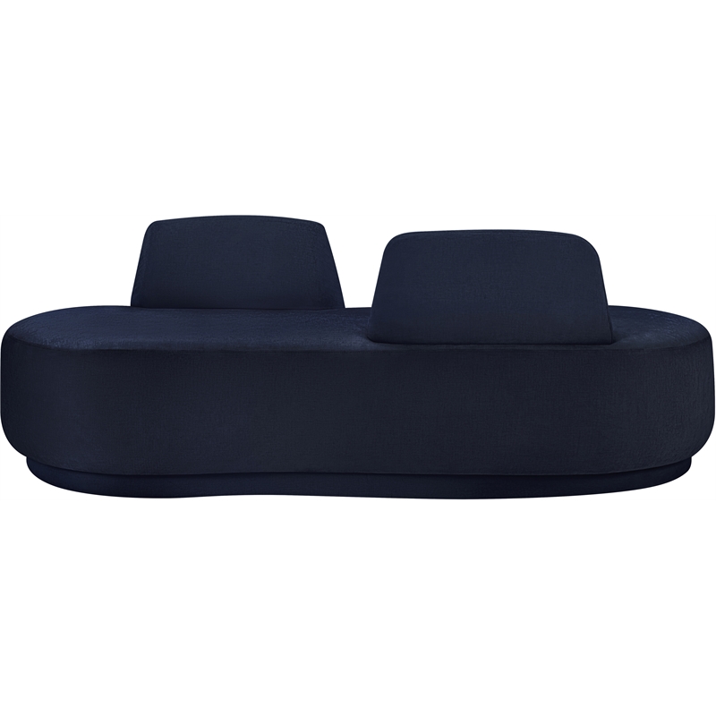 Meridian Furniture Argyle Navy Chenille Fabric Chaise/Loveseat