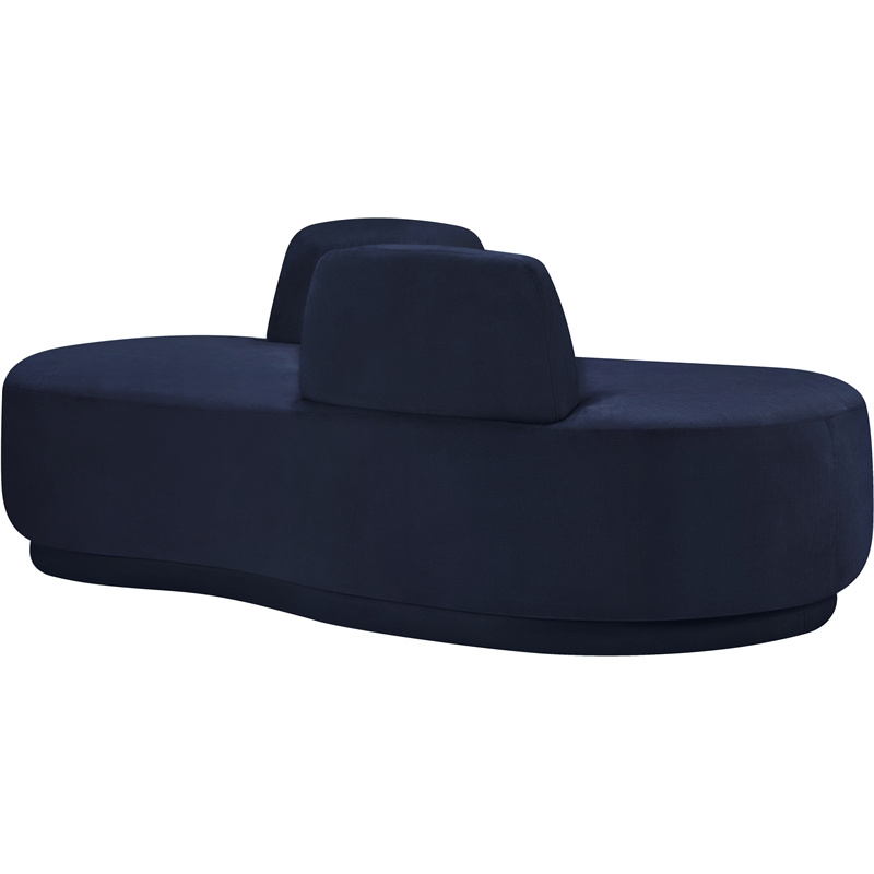 Meridian Furniture Argyle Navy Chenille Fabric Chaise/Loveseat
