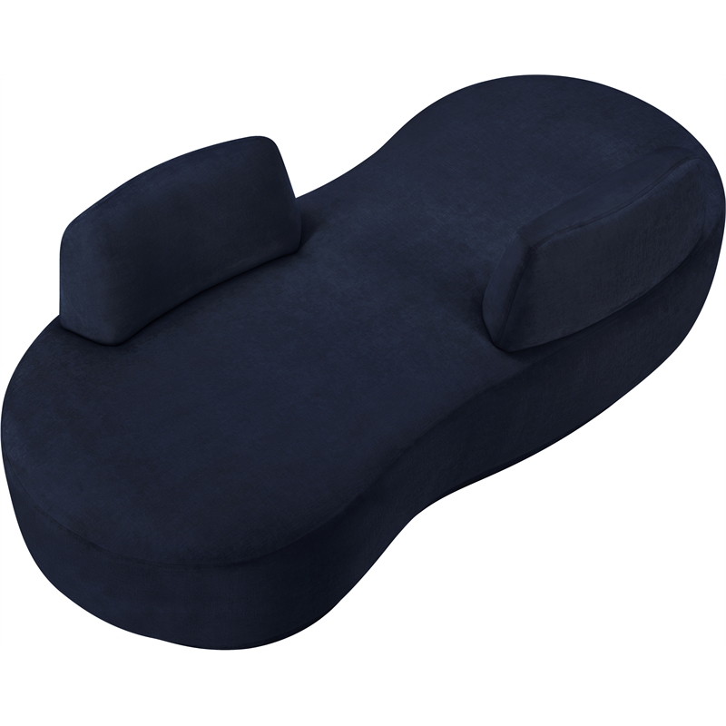 Meridian Furniture Argyle Navy Chenille Fabric Chaise/Loveseat