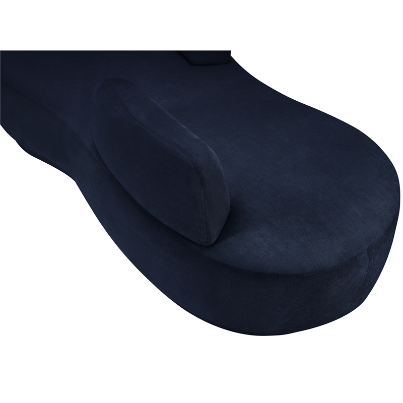 Meridian Furniture Argyle Navy Chenille Fabric Chaise/Loveseat
