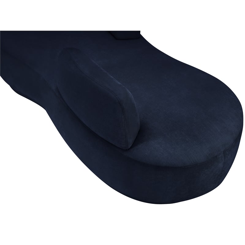 Meridian Furniture Argyle Navy Chenille Fabric Chaise/Loveseat