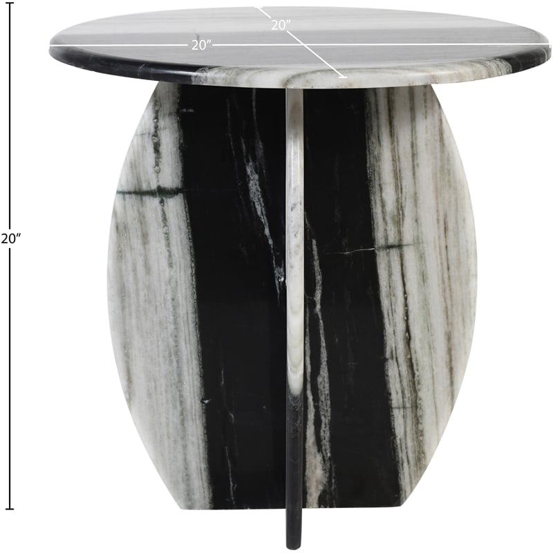 Meridian Furniture Formentera Panda Marble End Table