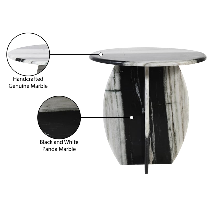 Meridian Furniture Formentera Panda Marble End Table
