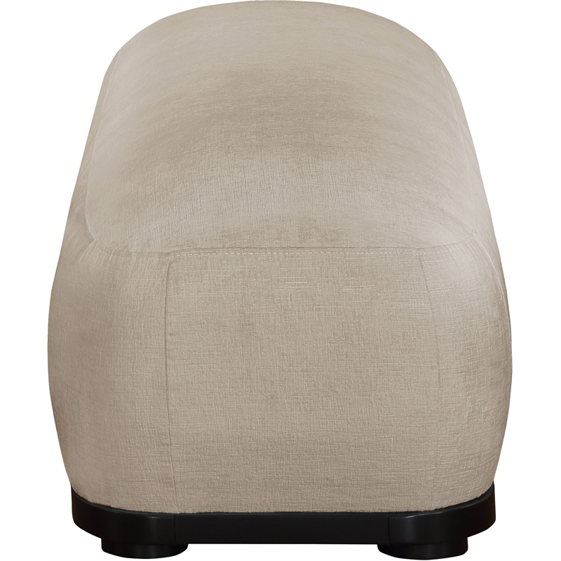 Meridian Furniture Calum Beige Chenille Fabric Bench