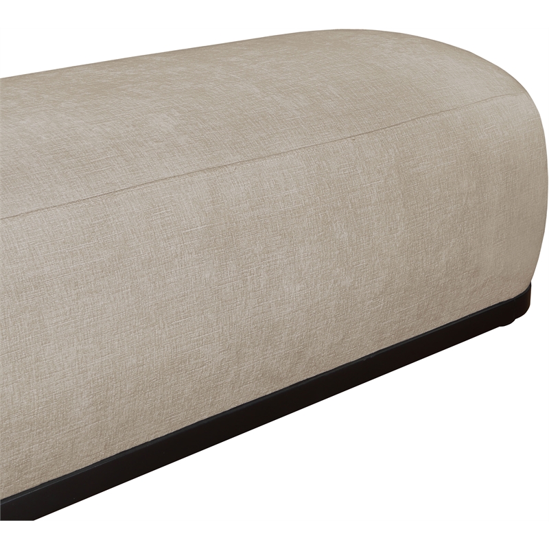 Meridian Furniture Calum Beige Chenille Fabric Bench