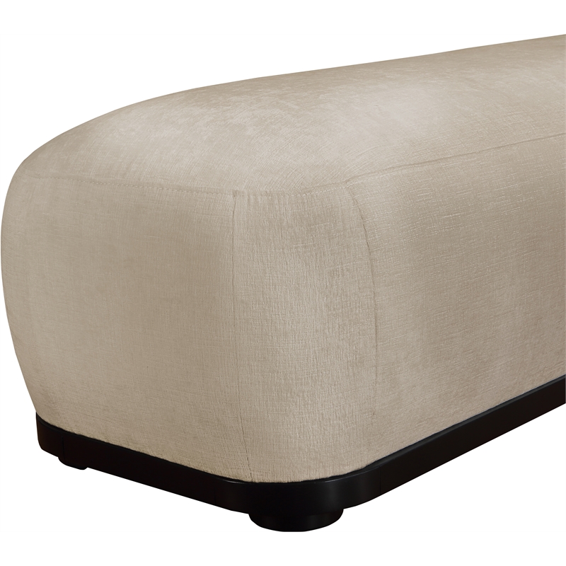 Meridian Furniture Calum Beige Chenille Fabric Bench