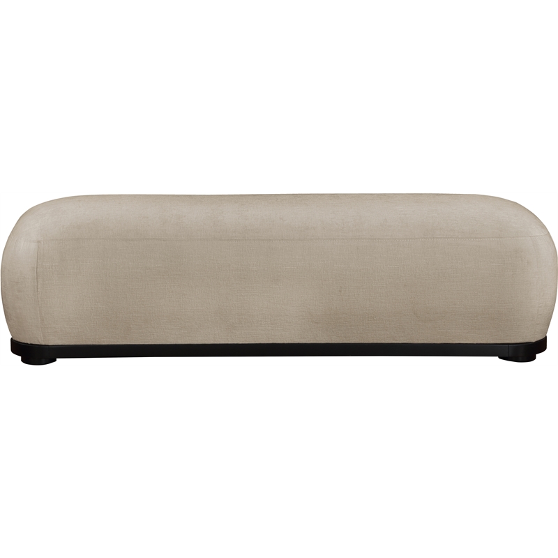 Meridian Furniture Calum Beige Chenille Fabric Bench
