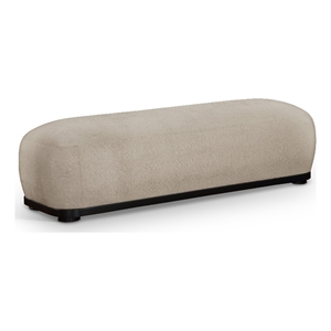 Meridian Furniture Calum Beige Chenille Fabric Bench