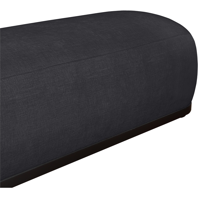 Meridian Furniture Calum Black Chenille Fabric Bench