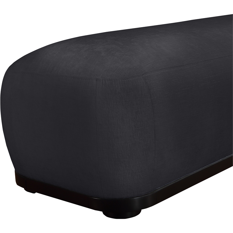 Meridian Furniture Calum Black Chenille Fabric Bench
