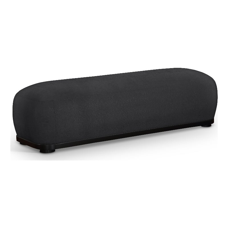 Meridian Furniture Calum Black Chenille Fabric Bench
