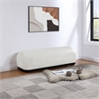 Meridian Furniture Calum Cream Chenille Fabric Bench