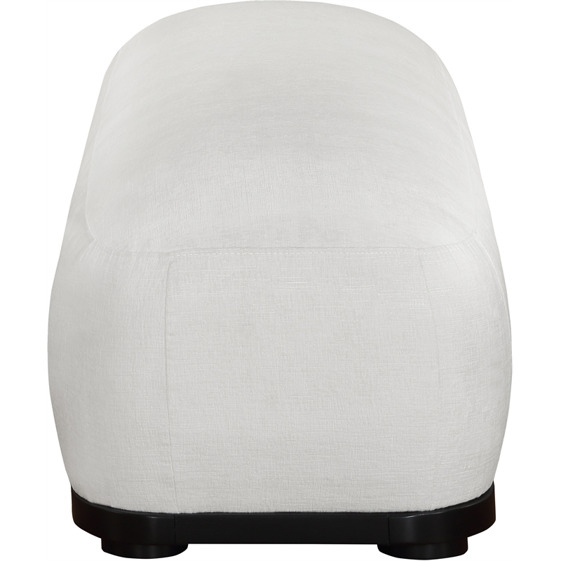 Meridian Furniture Calum Cream Chenille Fabric Bench