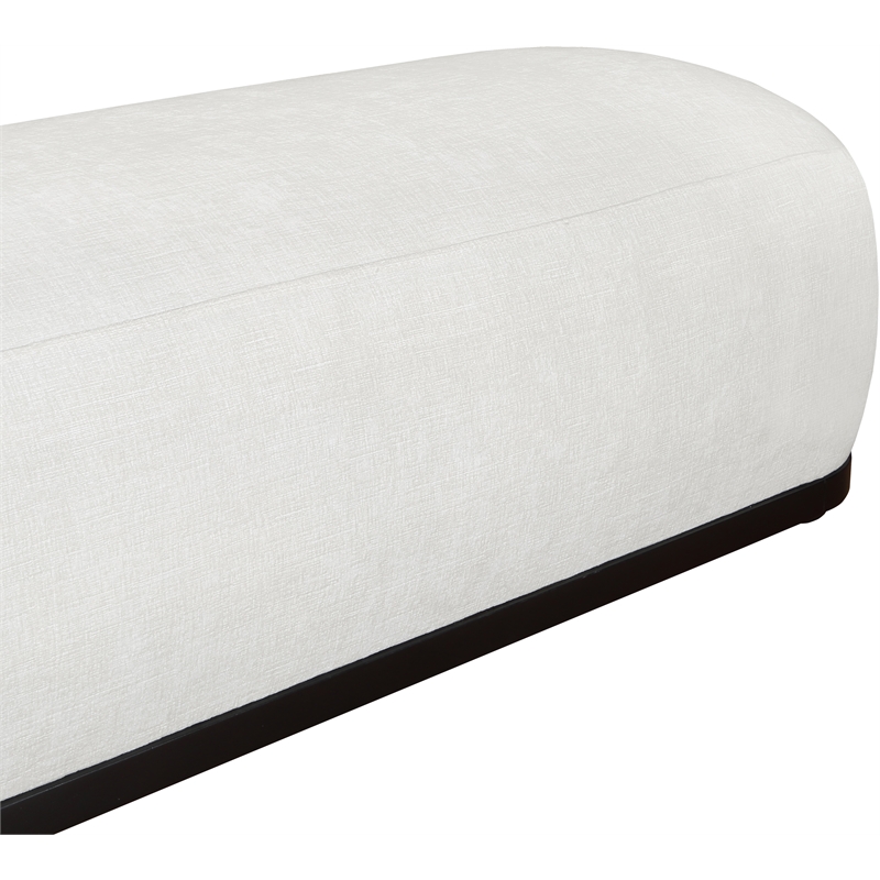 Meridian Furniture Calum Cream Chenille Fabric Bench