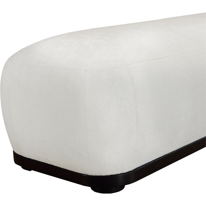 Meridian Furniture Calum Cream Chenille Fabric Bench
