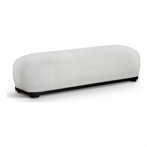 Meridian Furniture Calum Cream Chenille Fabric Bench