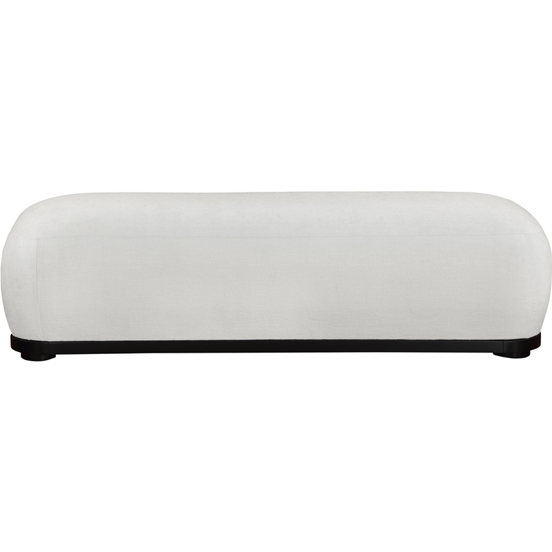 Meridian Furniture Calum Cream Chenille Fabric Bench