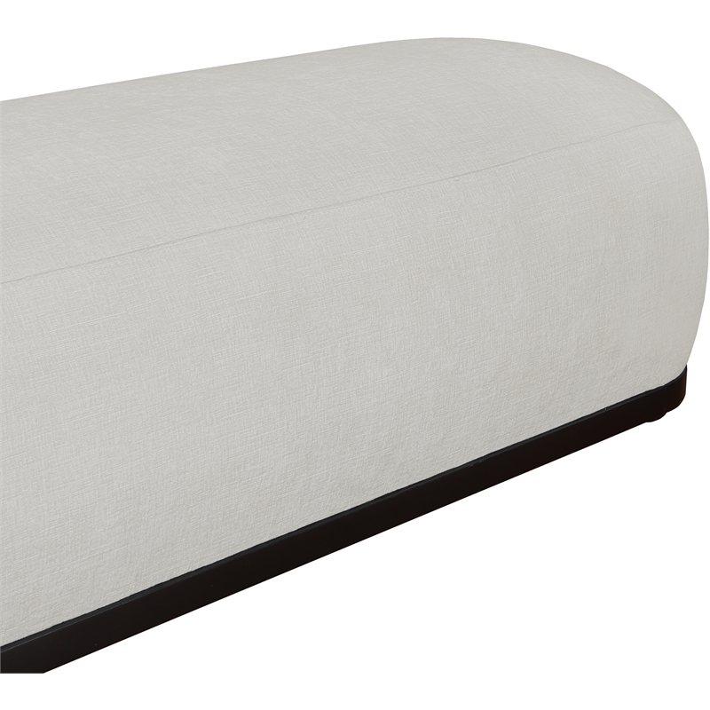 Meridian Furniture Calum Grey Chenille Fabric Bench