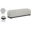Meridian Furniture Calum Grey Chenille Fabric Bench