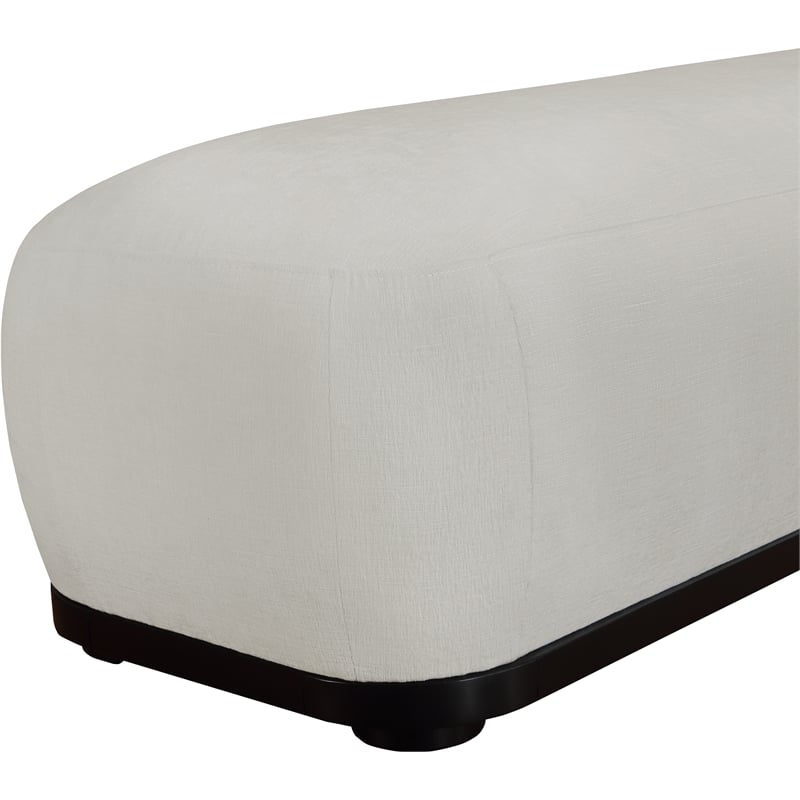 Meridian Furniture Calum Grey Chenille Fabric Bench