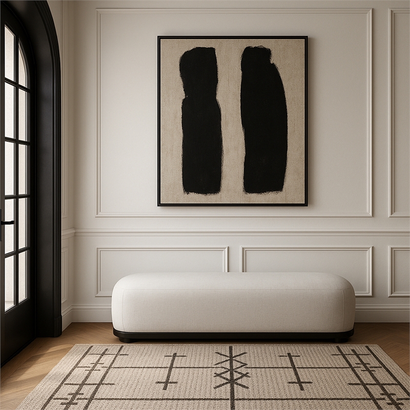 Meridian Furniture Calum Grey Chenille Fabric Bench