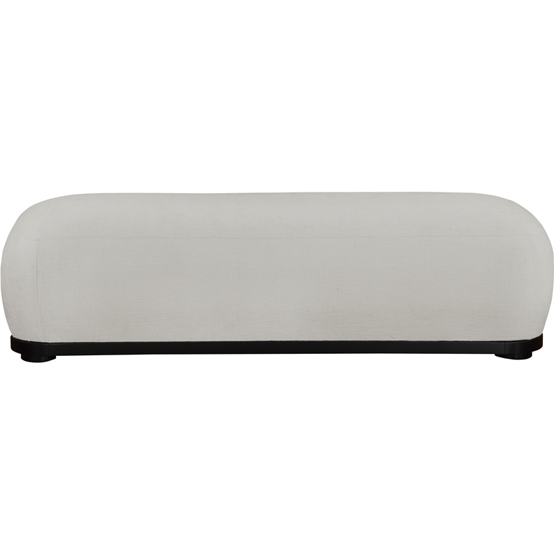 Meridian Furniture Calum Grey Chenille Fabric Bench